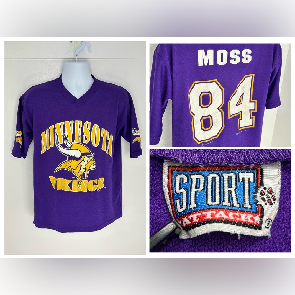 Vintage 90s Randy Moss Minnesota Vikings Shirt Size Medium Sport Attack *READ‎